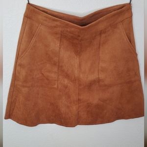 New khaki suede skirt size L